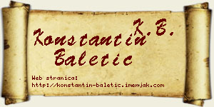 Konstantin Baletić vizit kartica